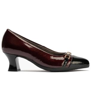 Pitillos - 11682 - NEGRO/BURDEOS - 11682 - NEGRO/BURDEOS - Salón puntera con adorno combinado charol Negro-Burdeos - 1