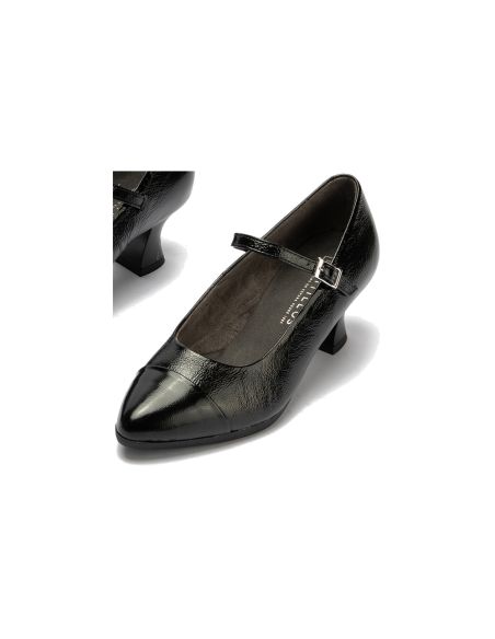 Pitillos - 11683 - NEGRO - 11683 - NEGRO - Mercedes puntera combinada charol Negro - 4