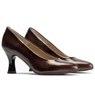 Pitillos - 124 - MARRON - 124 - MARRON - Zapato de Salón Mujer Stiletto Marron de Tacón Alto en Piel Charol - 1 2