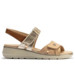 Pitillos - 20113 - TAUPE - 20113 - TAUPE - Sandalia doble velcro mujer en piel combinada MARRON CLARO - 1