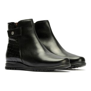 Pitillos - 20204 - NEGRO - 20204 - NEGRO - Botín Combinado en napa con coco charol de mujer color negro - 1 2