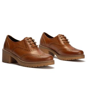 Pitillos - 20221 - CUERO - 20221 - CUERO - Ingles en Napa con cordones de mujer color cuero - 1 2