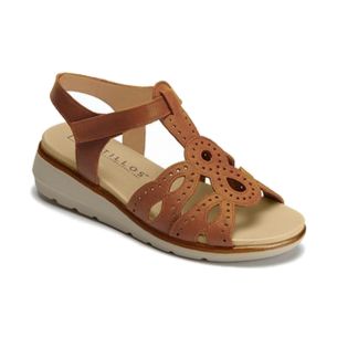 Pitillos - 20313 - CUERO - 20313 - CUERO - Sandalia plana para mujer en piel napa con tiras cruzadas Cuero - 1