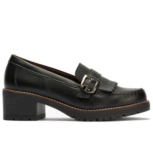Pitillos - 20522 - NEGRO - 20522 - NEGRO - Mocasín en napa con grano con flecos y hebilla Negro - 1