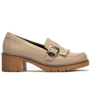 Pitillos - 20522 - TOPO - 20522 - TOPO - Mocasín en napa con grano con flecos y hebilla Topo - 1