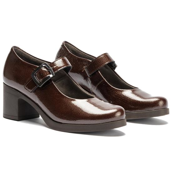 Pitillos - 30100 - MARRON - 30100 - MARRON - Mercedes en Charol con correa de mujer color marron - 3