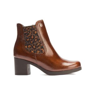 Pitillos - 30504 - CUERO - 30504 - CUERO - Botín chelsea en charol con elástico fantasía Cuero - 1