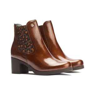 Pitillos - 30504 - CUERO - 30504 - CUERO - Botín chelsea en charol con elástico fantasía Cuero - 1 2