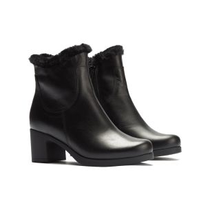 Pitillos - 30506 - NEGRO - 30506 - NEGRO - Botín en napa con pelo Negro - 1 2