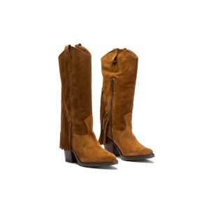 Pitillos - 30520 - BRANDY - 30520 - BRANDY - Bota Alta con Flecos en Serraje Brandy - 1 2