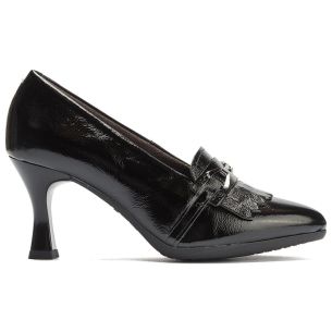 Pitillos - 30532 - NEGRO - 30532 - NEGRO - Salón flecos combinado charol con detalle adorno Negro - 1