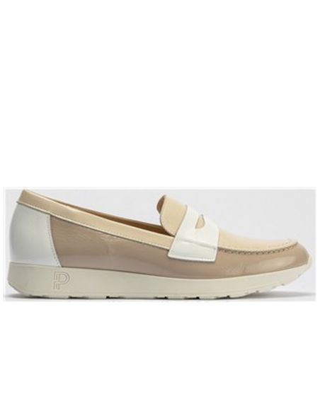Pitillos - 10420 - PIEDRA - 10420 - PIEDRA - Mocasin multicolor mujer en piel charol BEIGE - 1
