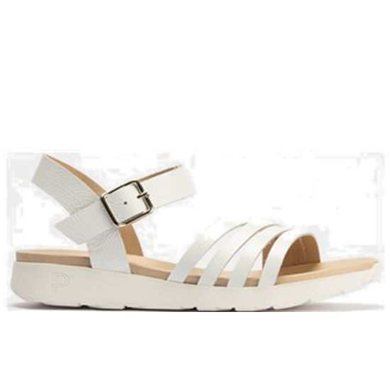 Pitillos - 10552 - BLANCO - 10552 - BLANCO - Sandalia pala 4 tiras mujer con hebilla en piel charol BLANCO - 1