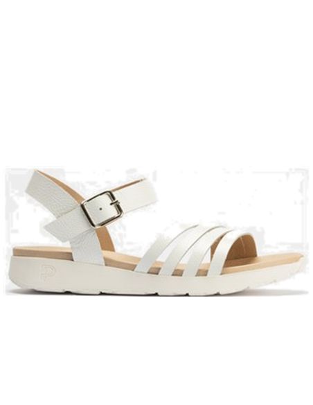 Pitillos - 10552 - BLANCO - 10552 - BLANCO - Sandalia pala 4 tiras mujer con hebilla en piel charol BLANCO - 1