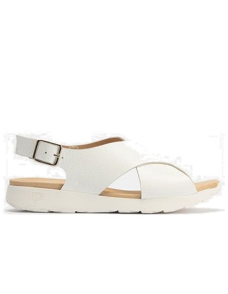 Pitillos - 10553 - BLANCO - 10553 - BLANCO - Sandalia cruzada mujer con hebilla en piel charol BLANCO - 1