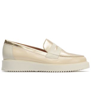 Pitillos - 10384 - CREMA - 10384 - CREMA - Mocasin con picados mujer en piel napa CREMA - 1