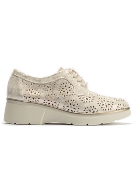 Pitillos - 10390 - ORO - 10390 - ORO - Blucher platafroma con picados mujer en piel fantasía ORO - 1