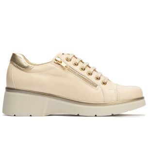 Pitillos - 10393 - CREMA - 10393 - CREMA - Basket mujer con cremallera en piel napa CREMA - 1
