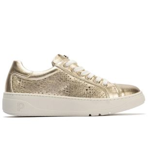 Pitillos - 10443 - ORO - 10443 - ORO - Basket con picados mujer en piel laminado ORO - 1