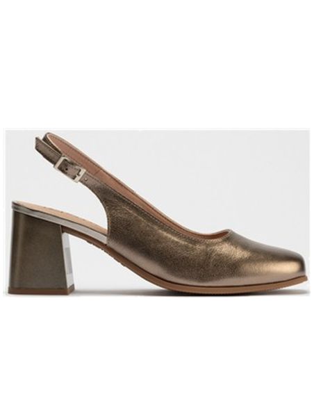 Pitillos - 10493 - BRONCE - 10493 - BRONCE - Salon talon abierto mujer con hebilla en piel laminado BRONCE - 1