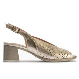Pitillos - 10532 - ORO - 10532 - ORO - Sandalia con picados mujer con hebilla en piel laminado ORO - 1