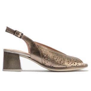 Pitillos - 10532 - BRONCE - 10532 - BRONCE - Sandalia con picados mujer con hebilla en piel laminado BRONCE - 1